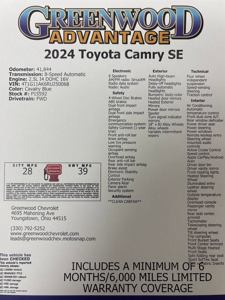 2024 Toyota Camry SE