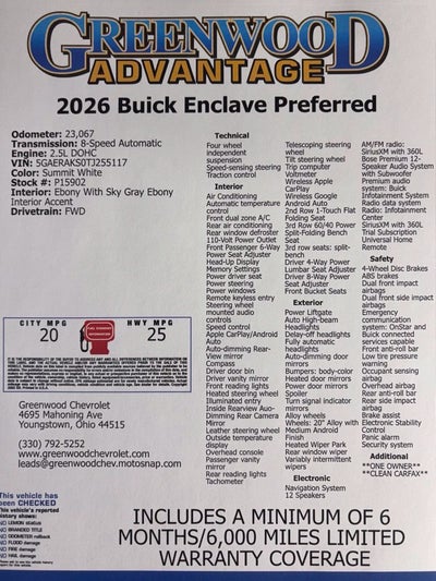2026 Buick Enclave Preferred