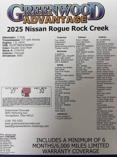 2025 Nissan Rogue Rock Creek