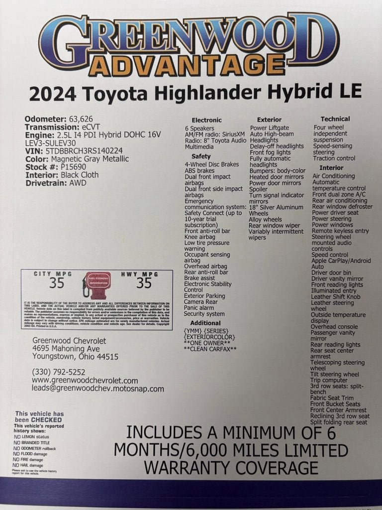 2024 Toyota Highlander Hybrid LE
