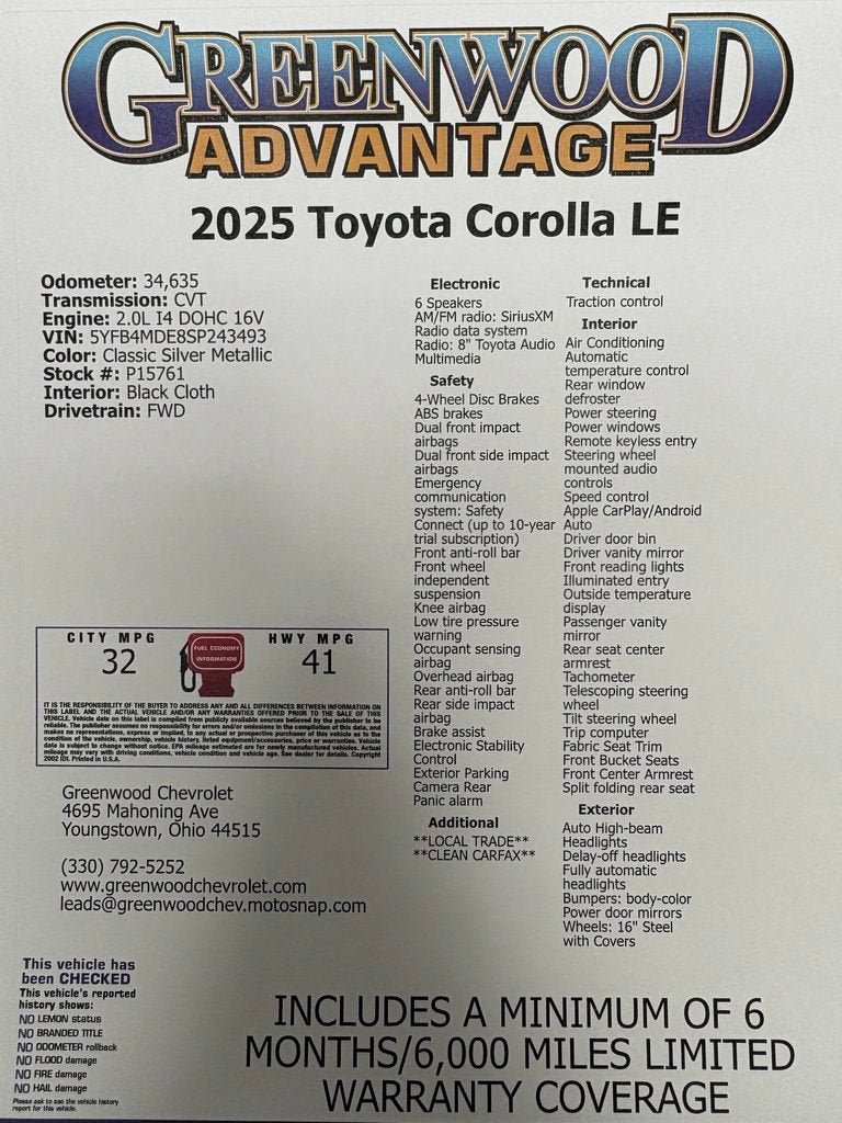 2025 Toyota Corolla LE