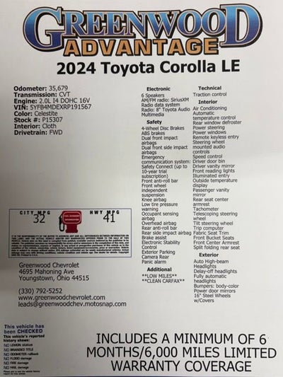 2024 Toyota Corolla LE
