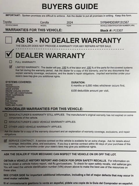 2024 Toyota Corolla LE