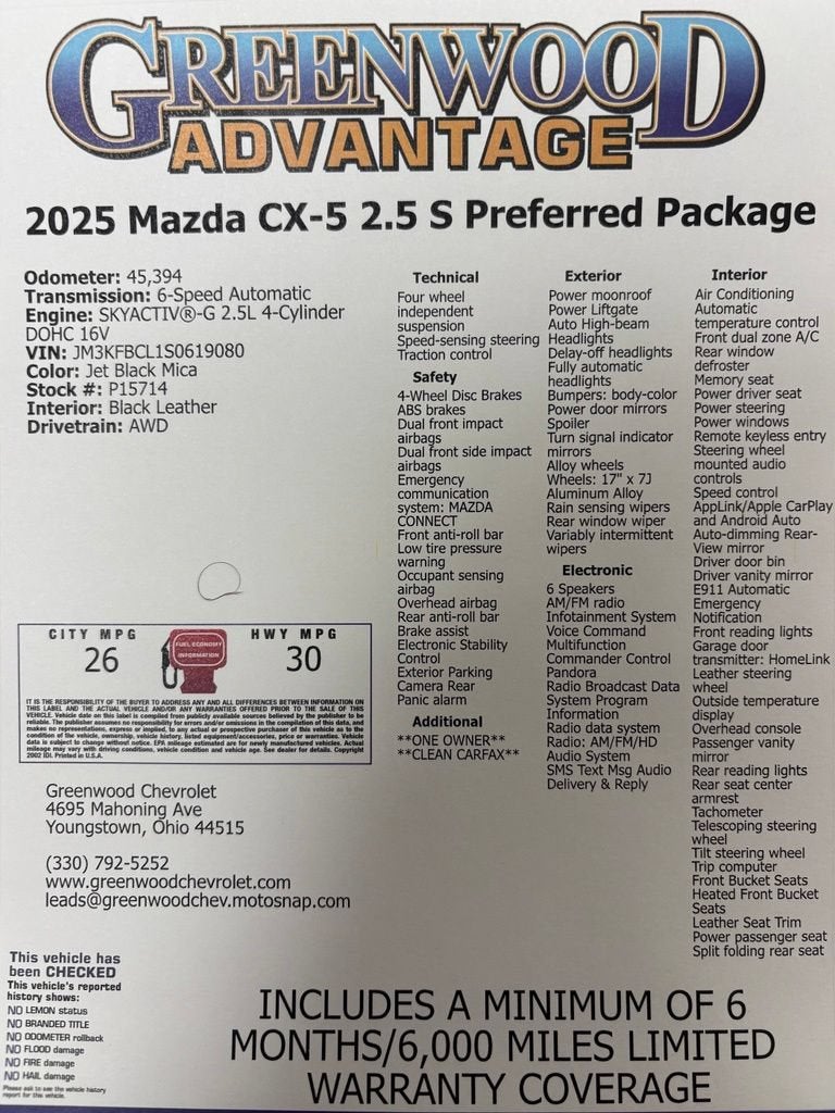 2025 Mazda Mazda CX-5 2.5 S Preferred Package