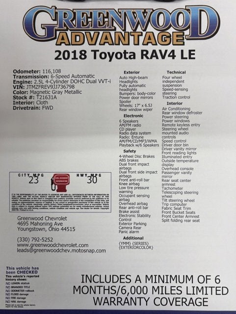 2018 Toyota RAV4 LE