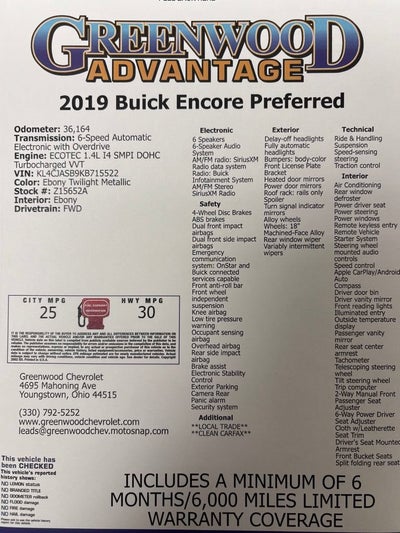 2019 Buick Encore Preferred