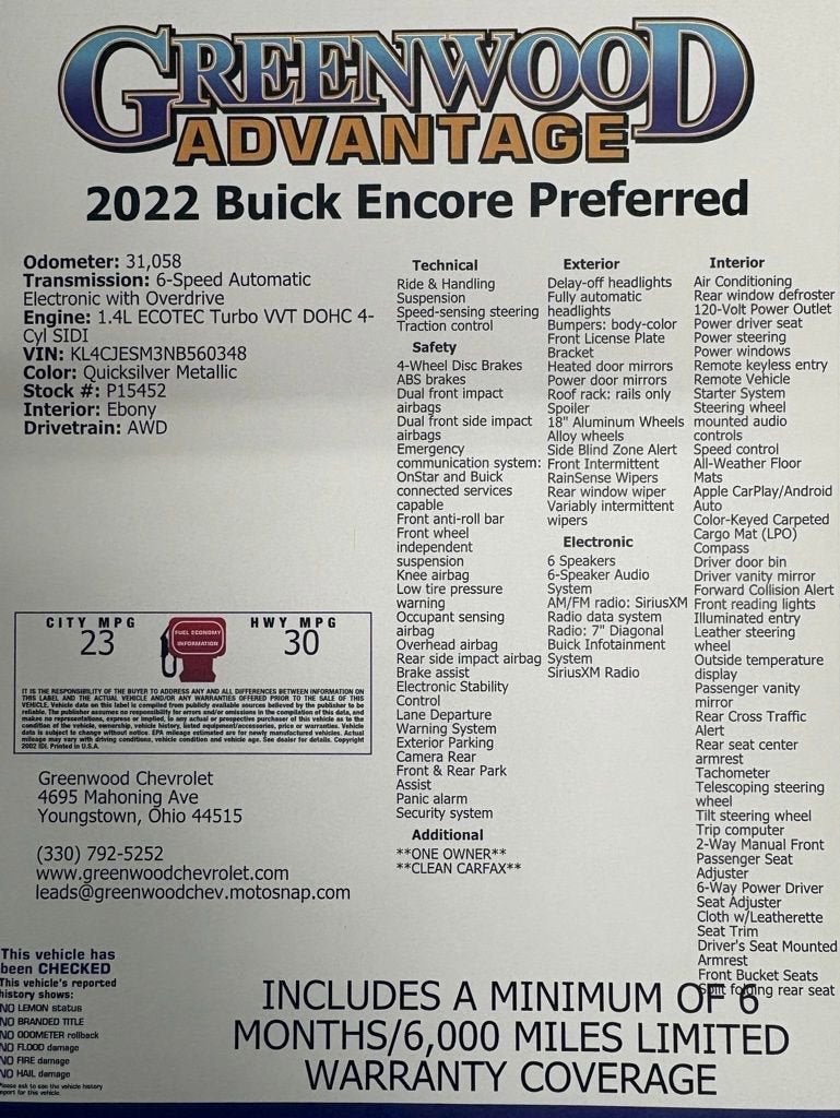 2022 Buick Encore Preferred