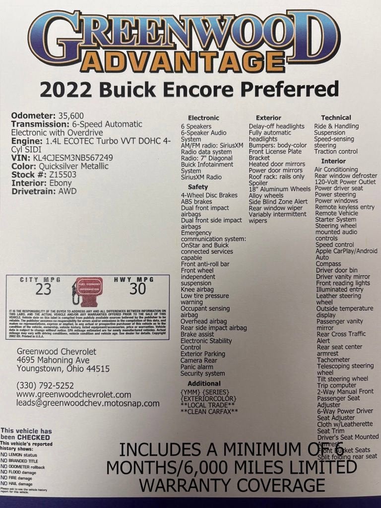 2022 Buick Encore Preferred