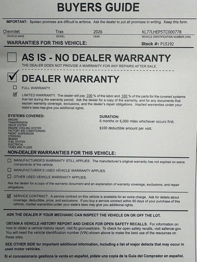 2026 Chevrolet Trax LT