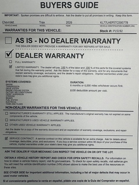 2026 Chevrolet Trax LT