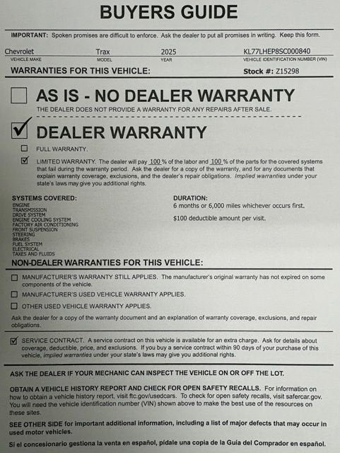 2025 Chevrolet Trax LT