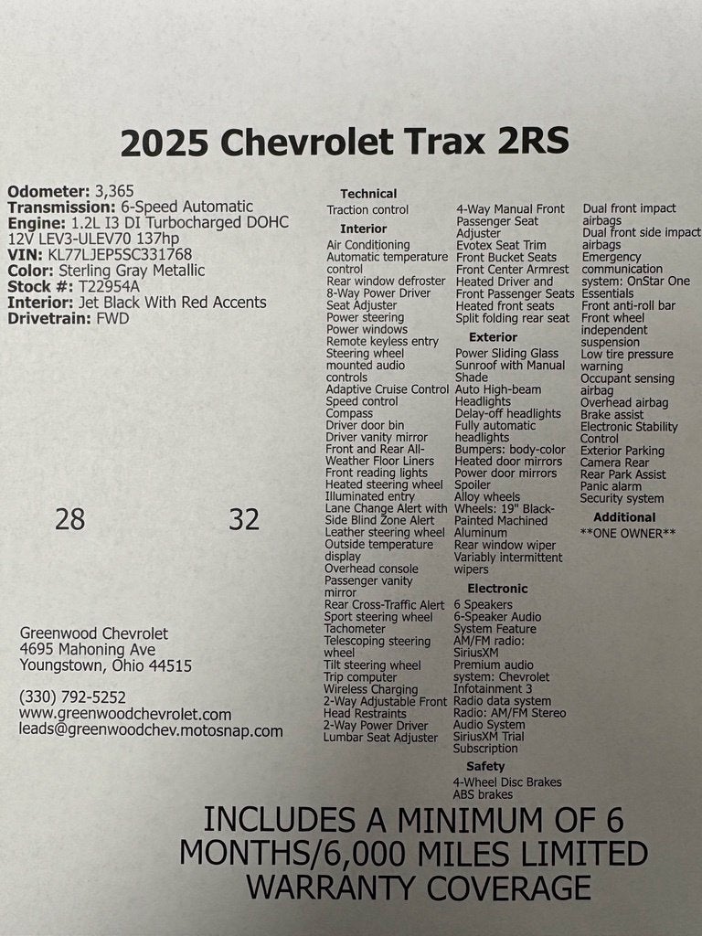 2025 Chevrolet Trax 2RS