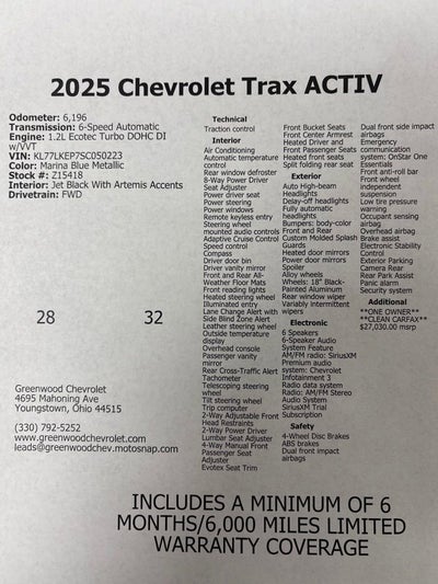 2025 Chevrolet Trax ACTIV