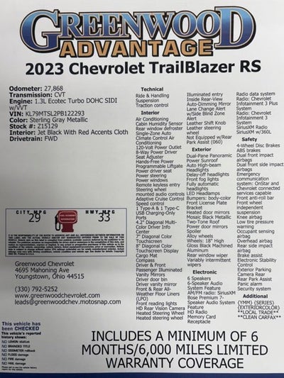 2023 Chevrolet Trailblazer RS