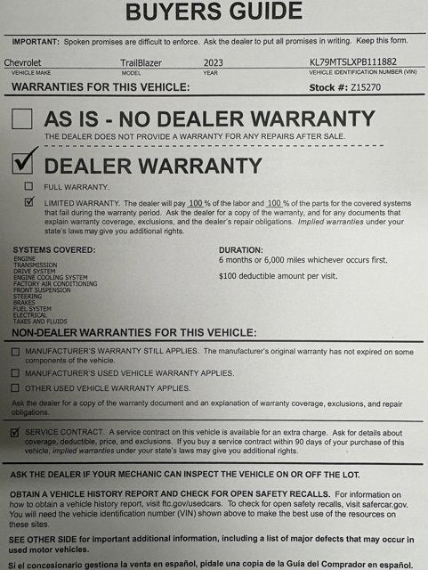 2023 Chevrolet Trailblazer RS