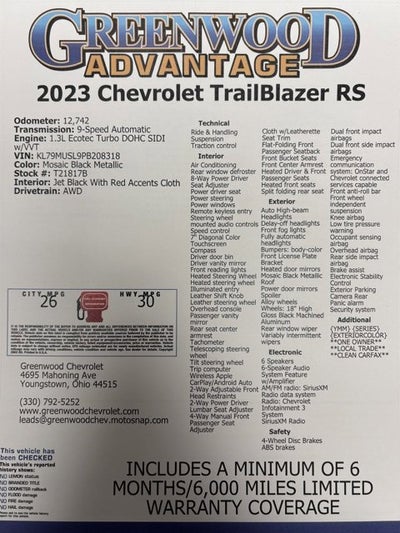 2023 Chevrolet Trailblazer RS