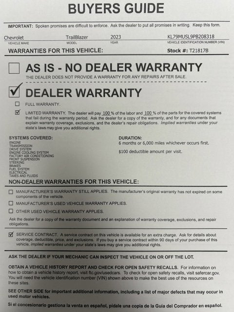 2023 Chevrolet Trailblazer RS