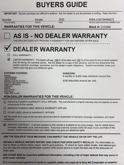 2025 Hyundai Sonata SEL Convenience