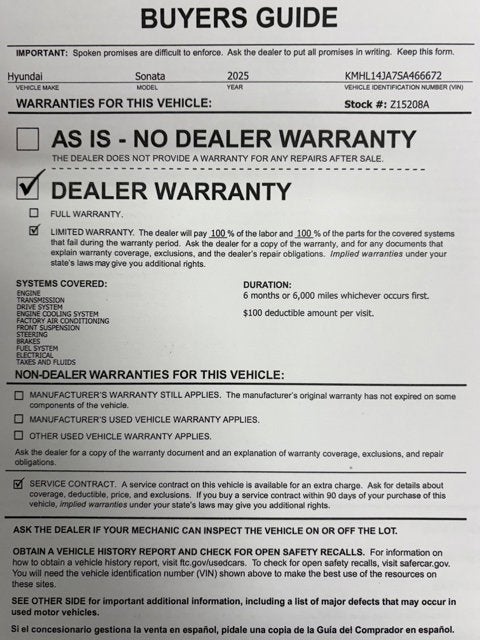 2025 Hyundai Sonata SEL Convenience