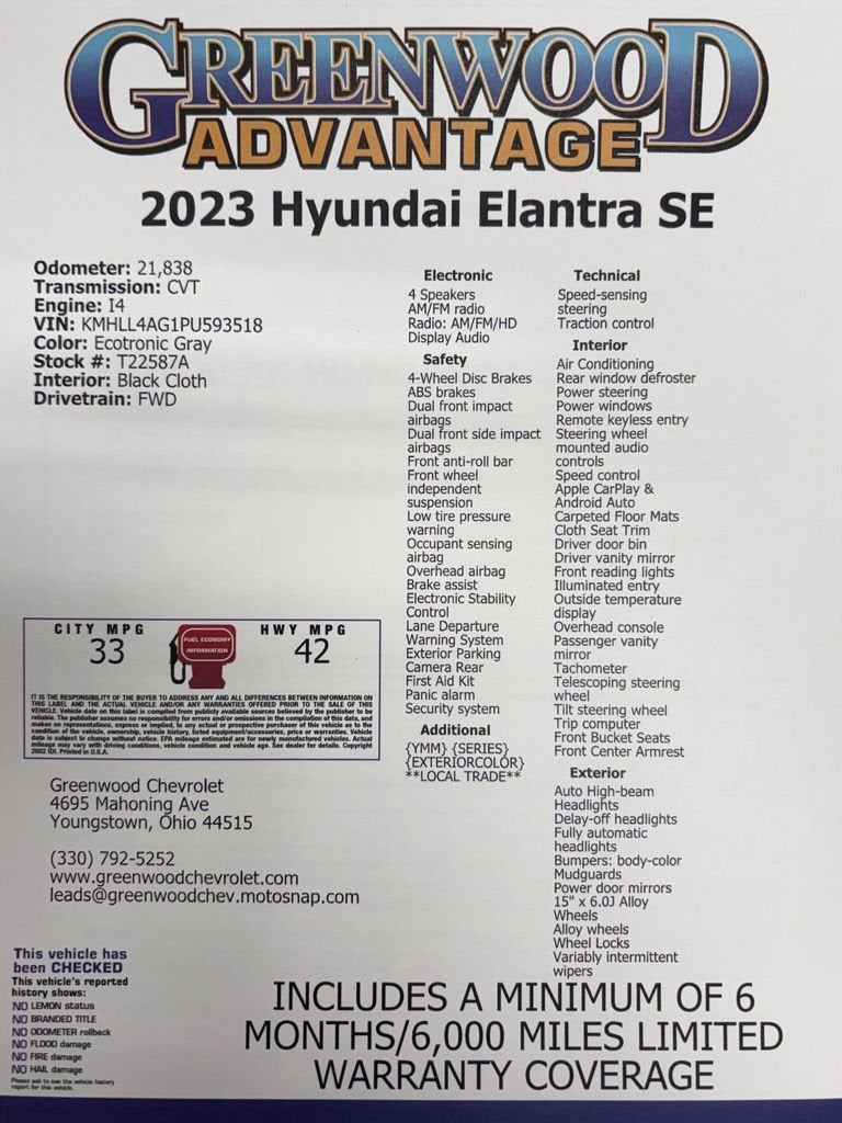 2023 Hyundai Elantra SE