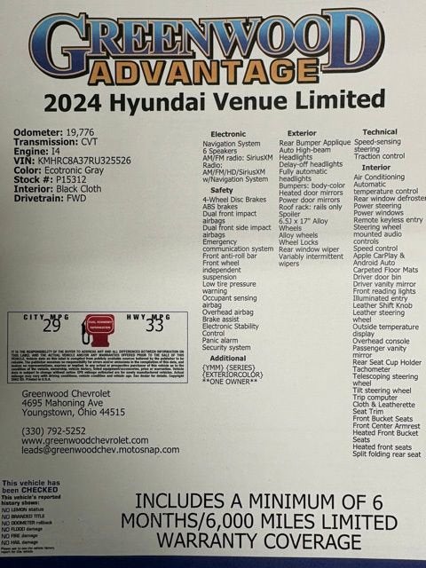 2024 Hyundai Venue Limited