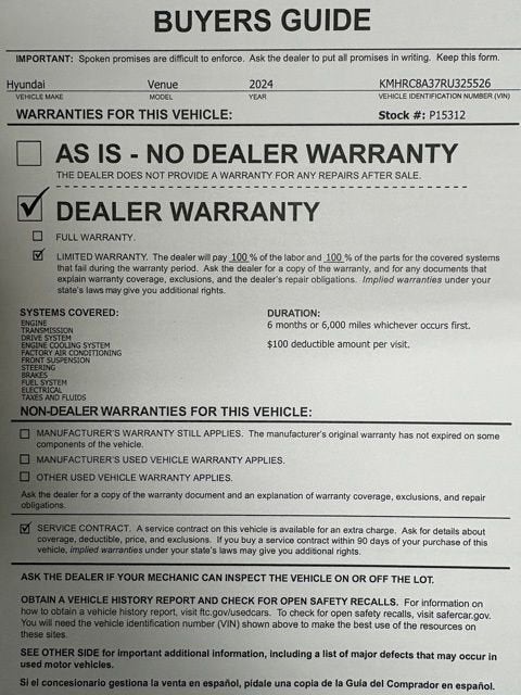 2024 Hyundai Venue Limited