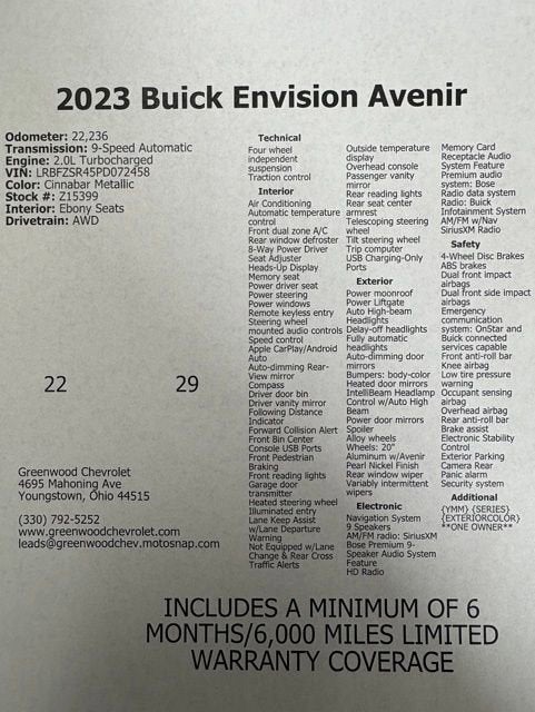 2023 Buick Envision Avenir