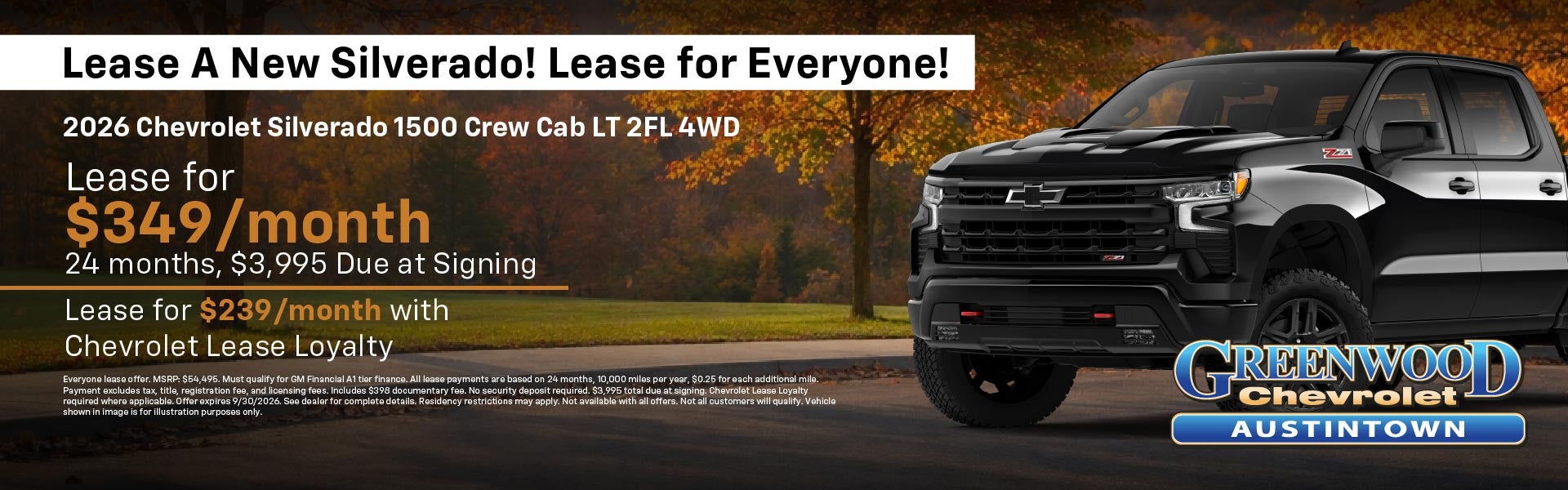 Silverado on fall background
