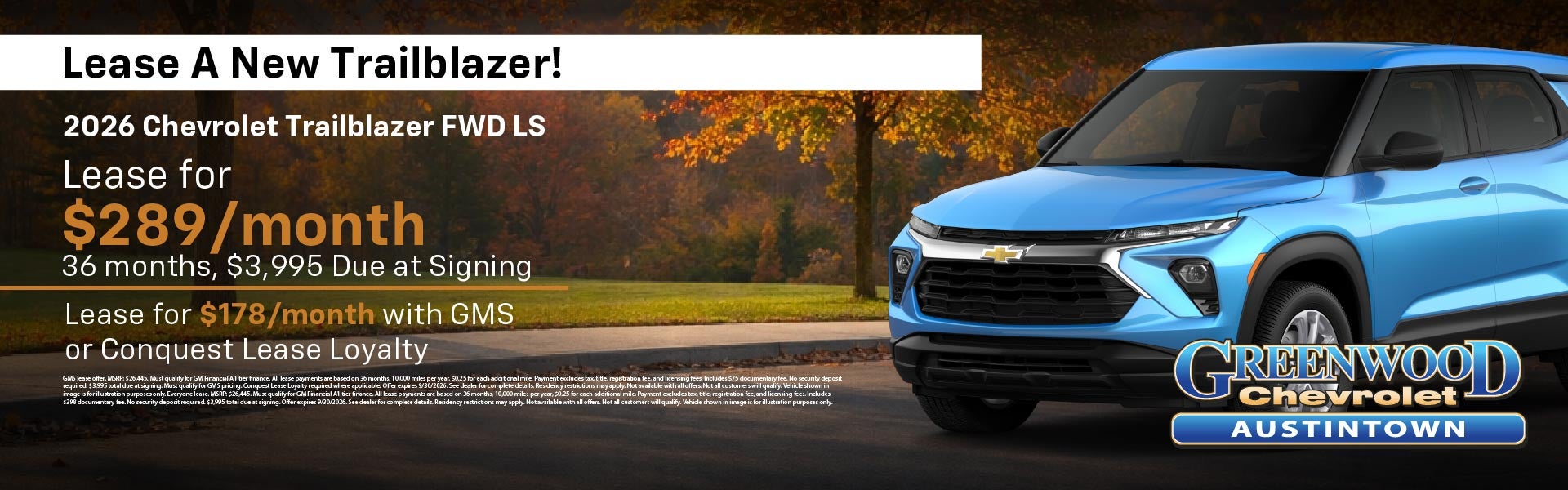 Trailblazer on fall background