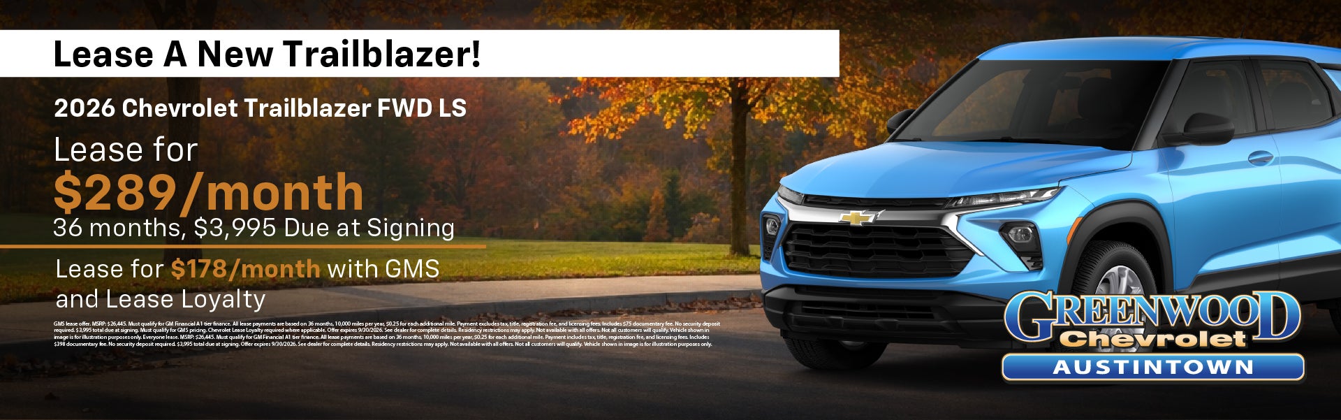 Trailblazer on fall background