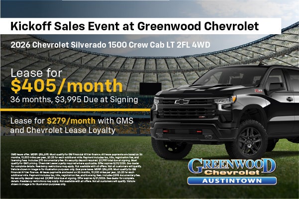Silverado on football field with offer