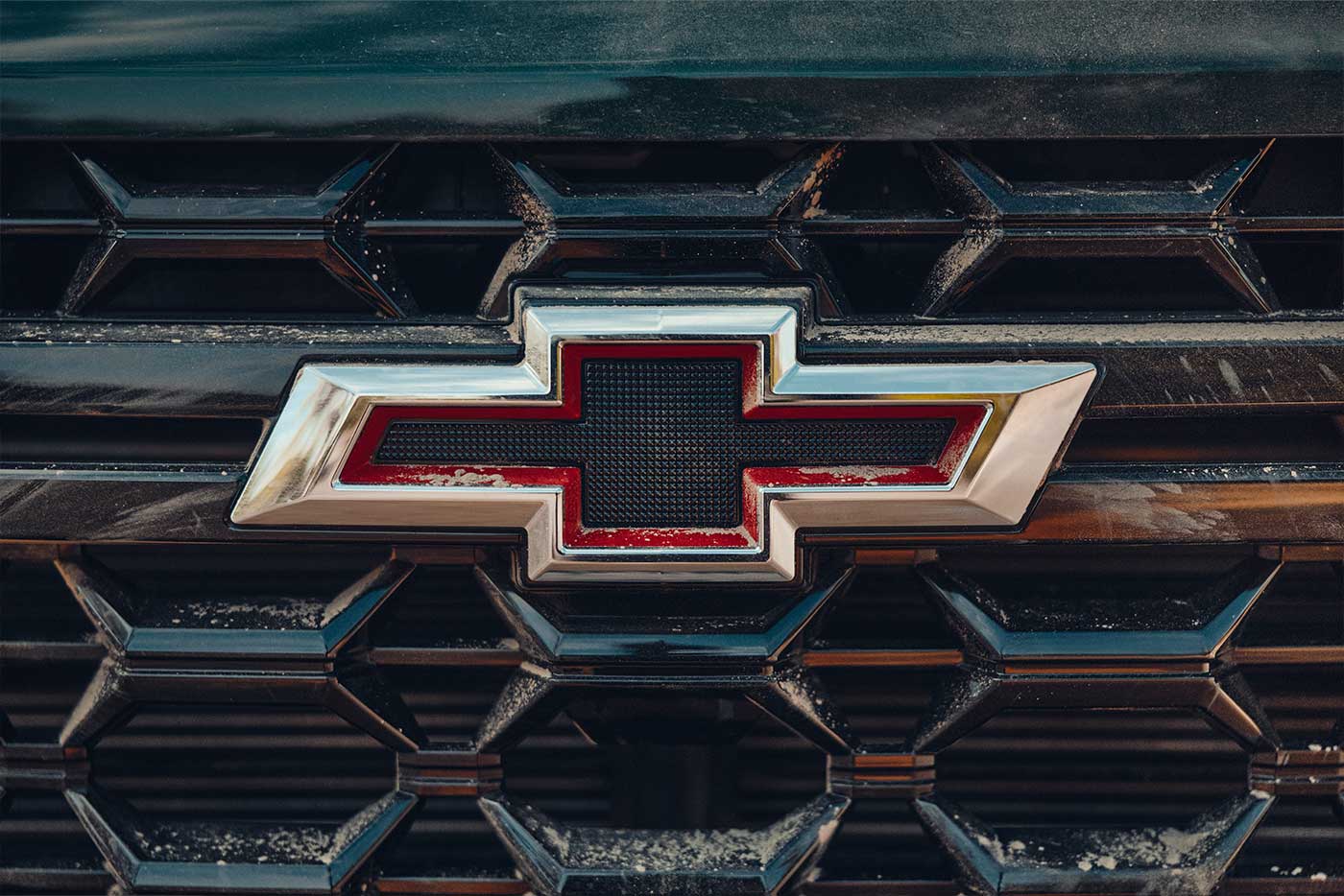 Chevrolet bowtie badge close-up